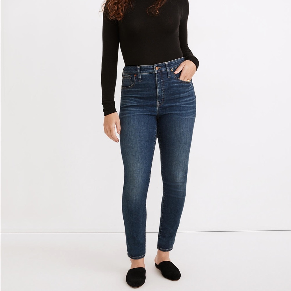 Madewell petite curvy high-rise skinny jeans in lanette wash